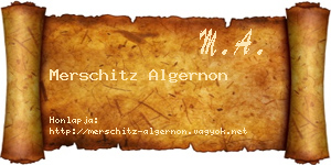 Merschitz Algernon névjegykártya